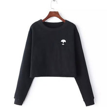 Load image into Gallery viewer, Alien Print Long Sleeve T-Shirt O-Neck Women Casual Tops 2017 Autumn Solid color mujer harajuku cute Top Tees Blusas